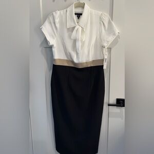 NWT Maggie London Crepe Neck Tie Dress Size 10